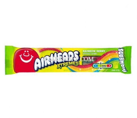 Airheads X-Tremes Rainbow Berry hebben een echte pit! Ze zijn zacht en rekbaar met een pittige en zure smaak.