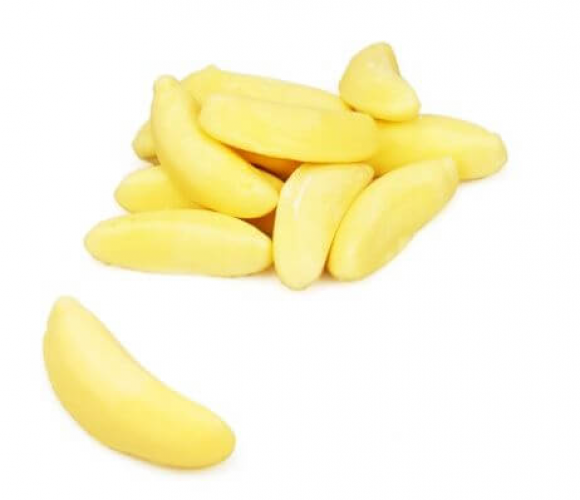 Heerlijke zachte schuimpjes met de volle smaak van banaan. Deze snoepjes hebben ook de vorm van een banaan. Schuttelaar Banaanschuim zit in een stazak van 200gram 