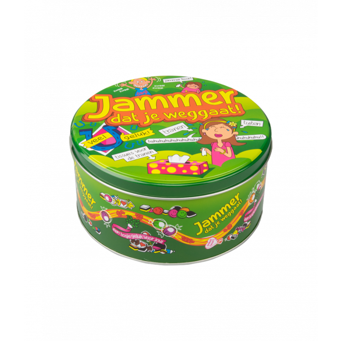 Gevulde Snoeptrommel Jammer dat je weggaat – 500 gram