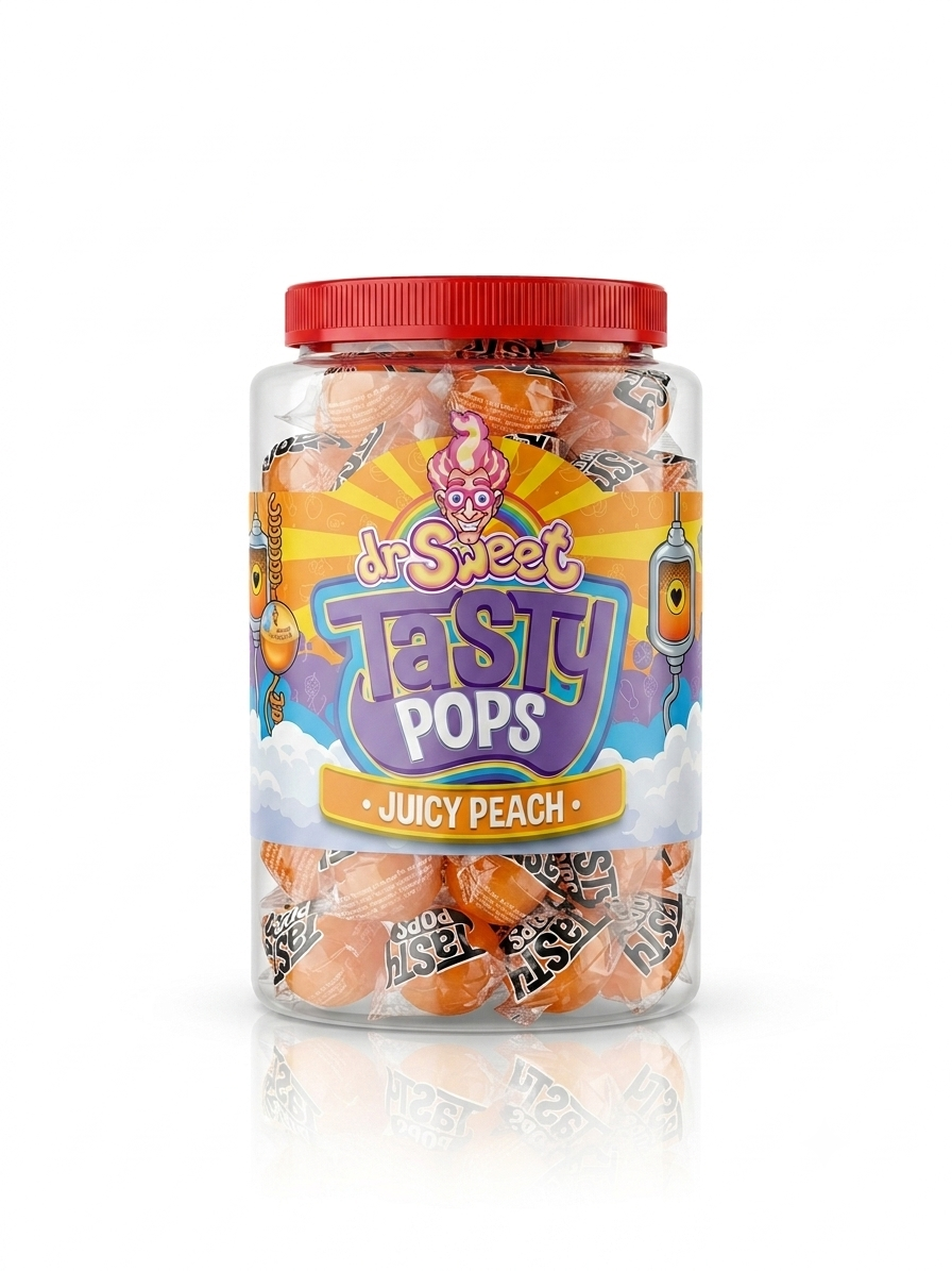 Dr. Sweet Tasty Pop Juicy Peach 70 stuks
