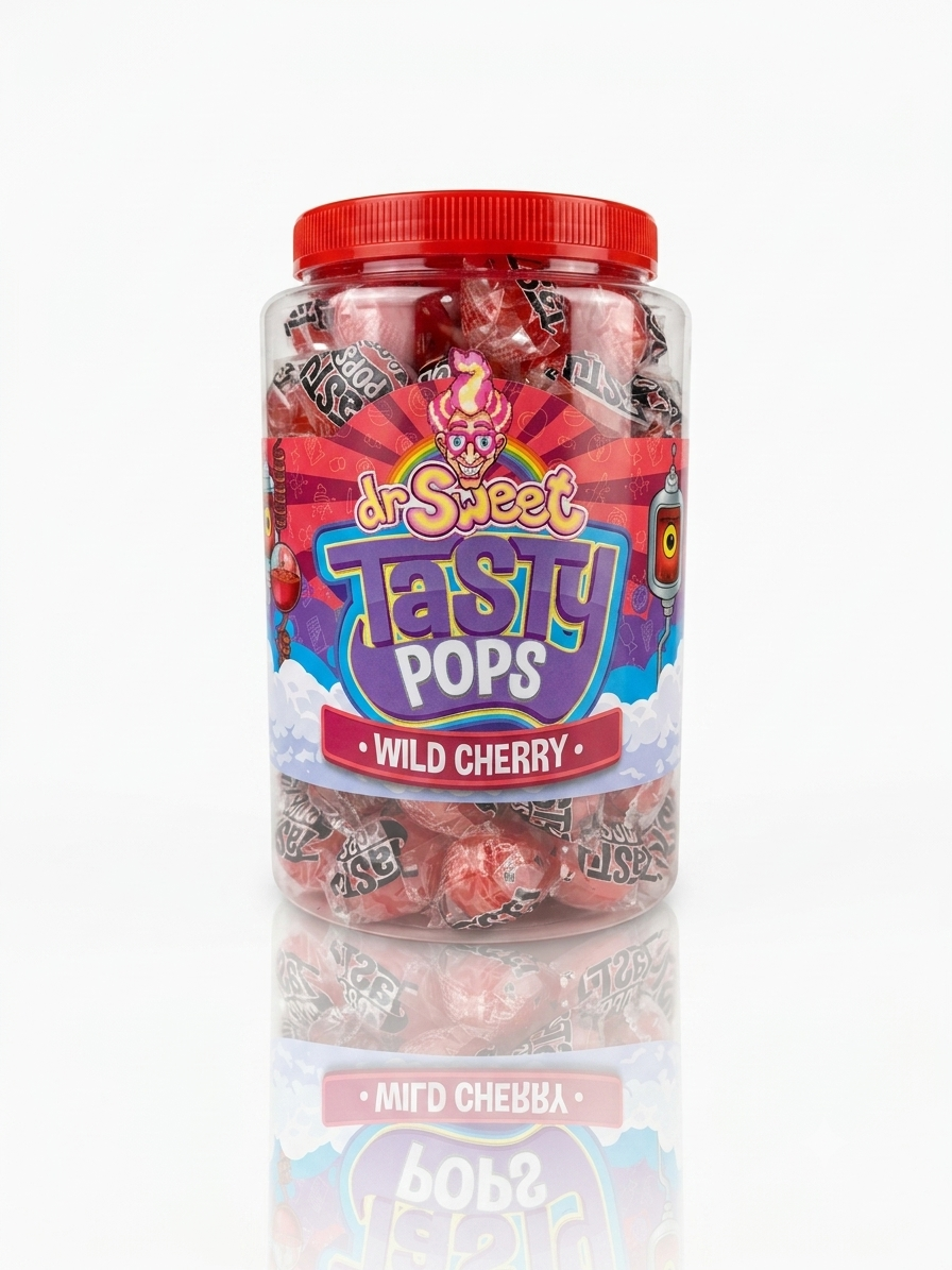 Dr. Sweet Tasty Pop Wild Cherry 70 stuks