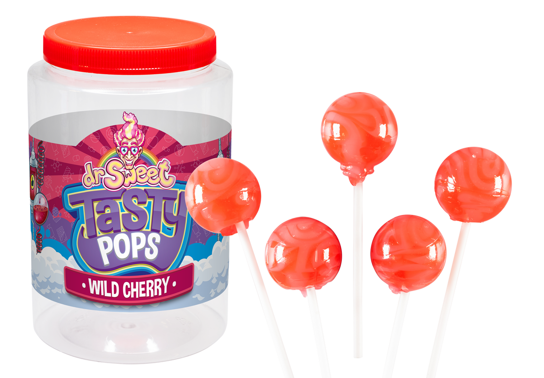 Dr. Sweet Tasty Pop Wild Cherry 70 stuks
