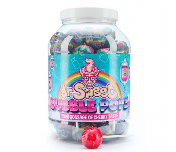 Heerlijk genieten van de nieuwe Dr. Sweet Bubble Popz Cherry. Deze kauwgum Pops heeft een heerlijke Cherry smaak.