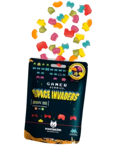 De geweldige Powerbears Gamer PowerUp Space Invaders 50gram combineren nostalgie met een fruitige plezierervaring. 