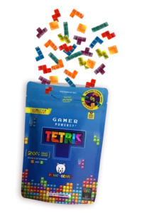 Powerbears Gamer PowerUp Tetris 50gram combineren nostalgie met een fruitige plezierervaring. 