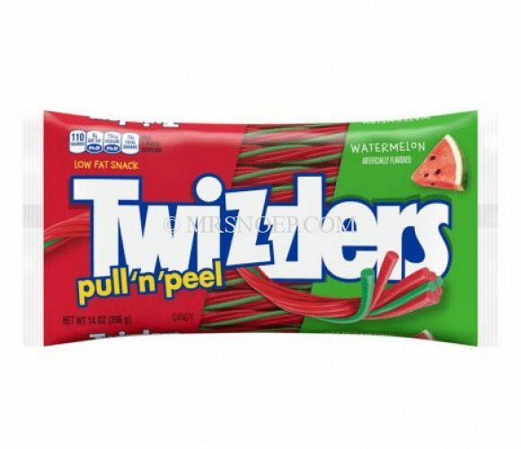 Twizzlers Watermelon Pull-n-Peel. De Twizzlers zitten in een handige verpakking zodat de snoepjes lekker vers blijven.